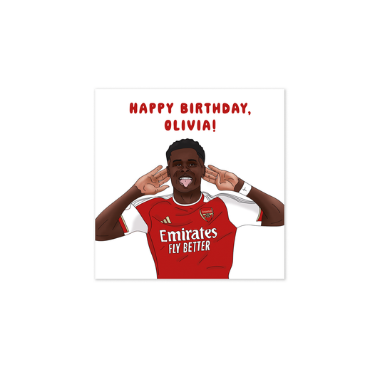 Bukayo Saka Personalised Birthday Card
