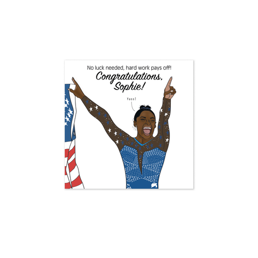 Personalised Simone Biles Congratulations Card